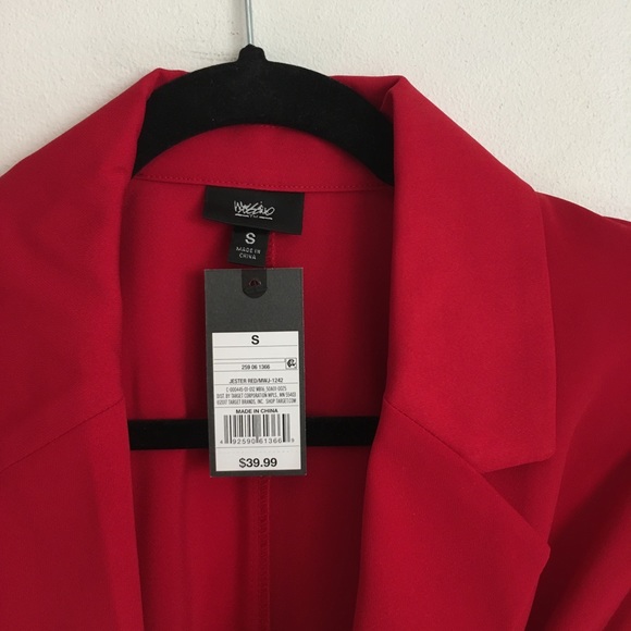 MOSSIMO RED BLAZER WORK OFFICE CHIC WHOWHATWEAR - Picture 4 of 6